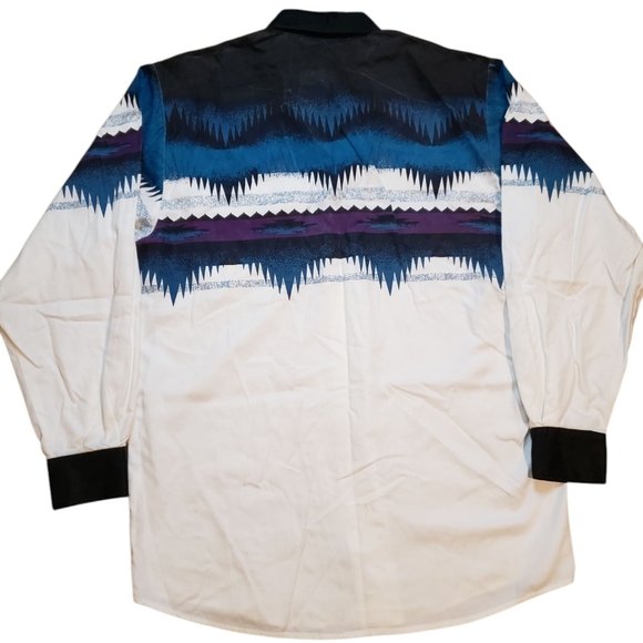 Saguaro Vintage Western Retro Rodeo Cowboy Cowgirl Button Down Shirt Medium - Picture 5 of 6